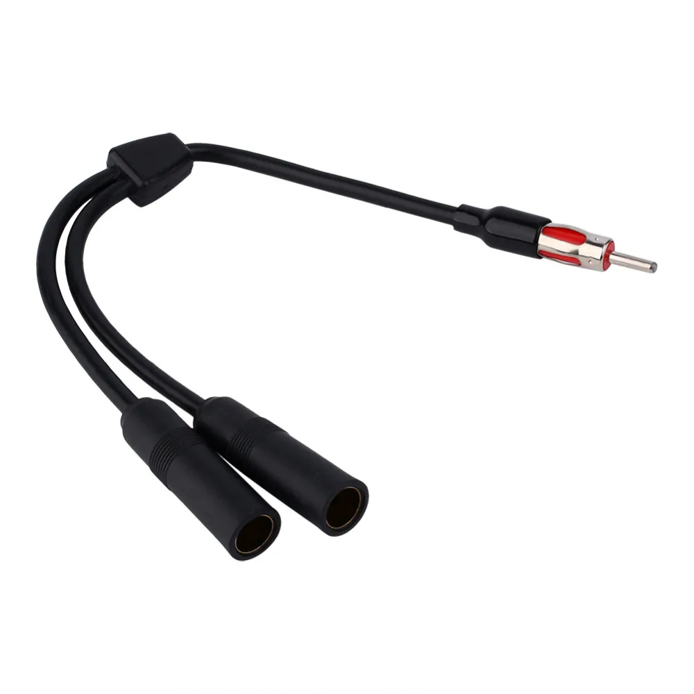 

Car Auto 1 Male To 2 Female FM AM Antenna Connector Extension Cable Cord Wire