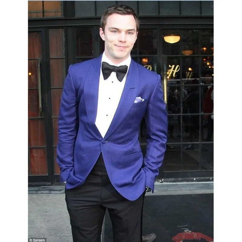 729 Custom Made Slim Fit Black 2 Piece Mens Blazer Double Breasted Suit Men Wedding Suits Groom Tuxedos For Men (Jacket+Pants)