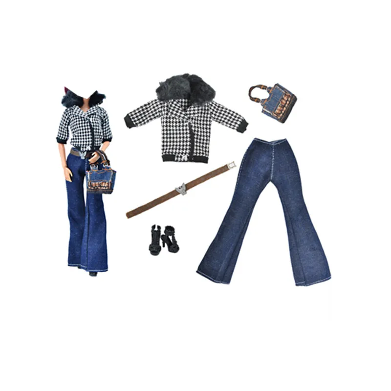 

Winter Outfit For Barbie Girls Clothes Fashion Plush Coat Mini Skirt Christmas Series Toys Doll Accessories New Arrival