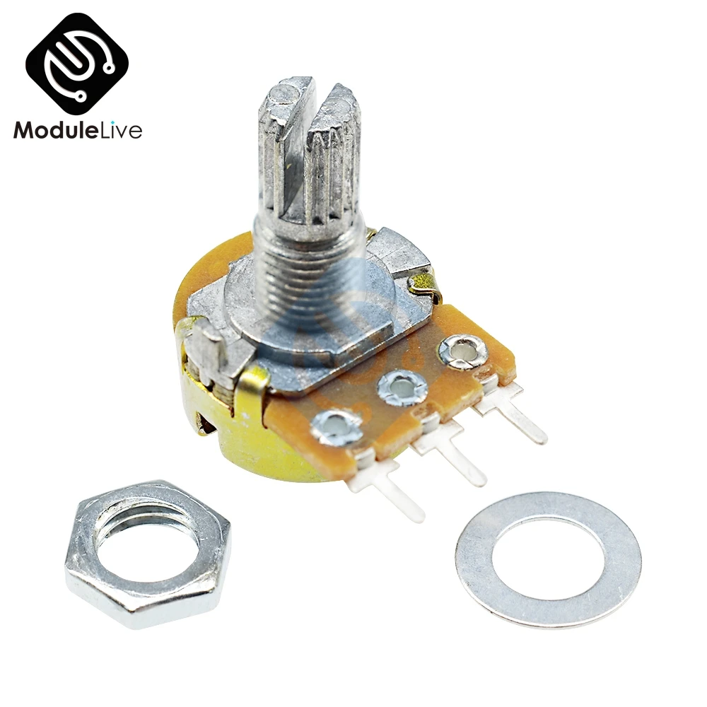 B1K B2K B10K B20K B50K B250K B1M 20mm 6Pins Single-Stereo-Potentiometer Resistor Poti Potentiometer Mit Welle Split for WH148 - Цвет: B5K