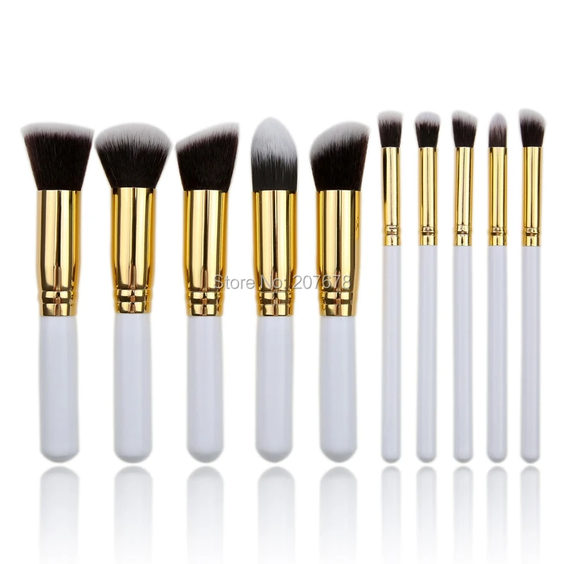 

10 pcs Makeup Brushes Kit Fashion Mini Soft Face White Synthetic Kabuki Beauty Cosmetics Foundation Powder Blending Blush Brush