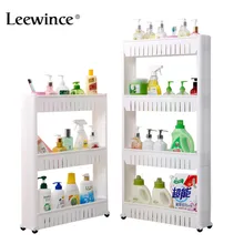WFGOGO Multipurpose Bathroom Storage Storage Rack Shelf Multi-layer Refrigerator Side Shelf Shelf with Removable Wheels Crack Ra