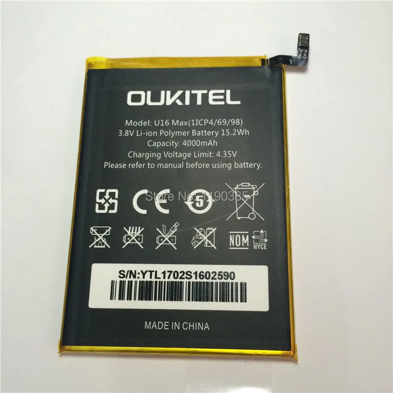 100% Новые все оригинальный аккумулятор OUKITEL U16 MAX батареи 4000 мАч В Режиме Ожидания