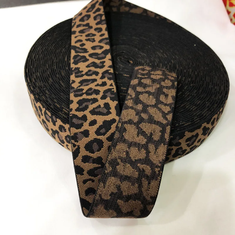 Качественный кофейный леопардовый узор 4 см широкие эластичные полосы DIY швейная одежда сумка Аксессуары эластичная оплетка Резиновая лента