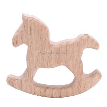 

Baby Natural Wood Trojan Horse Shape Pendant DIY Jewelry Findings Teether Shower