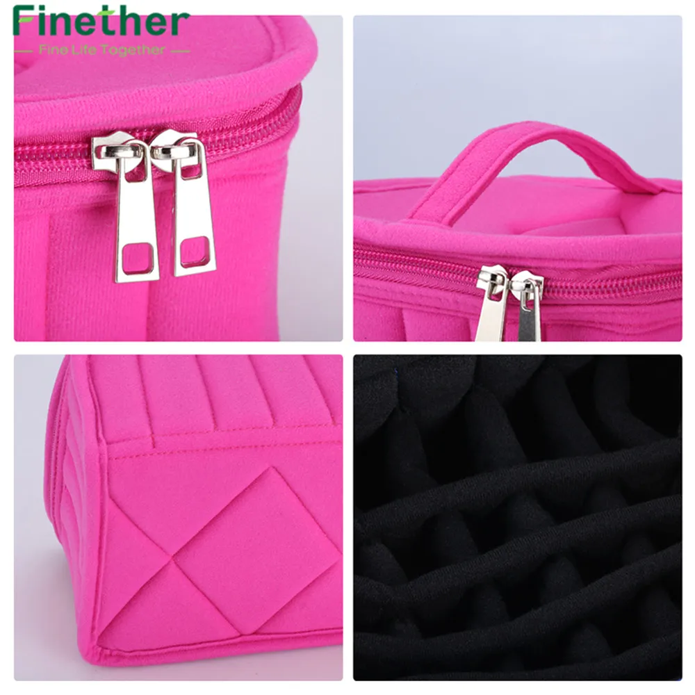 Finether 30-Bottle Essential Oil Carrying Holder Case Perfume Oil Portable Travel Storage Box Nail Polish Organizer Storage Bag 5