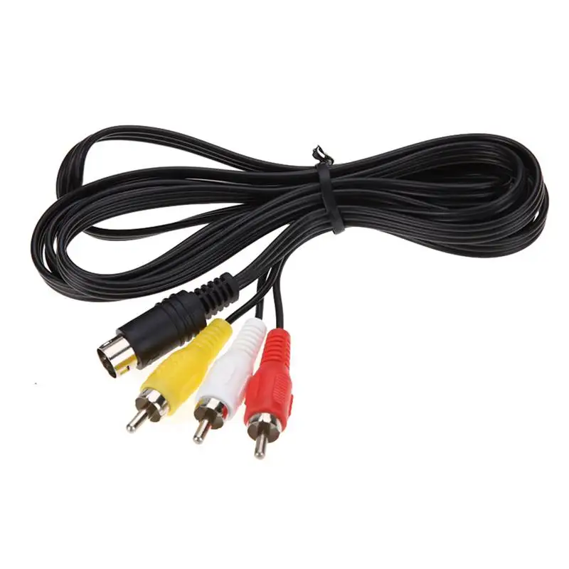 Прочный 1,8 м 9 Pin игровая Аудио Видео кабель AV для sega Genesis 2 3 A/V RCA Соединительный шнур провод для sega Genesis II/III