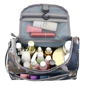 

Navy Camouflage Men Hanging Makeup Bag Nylon Travel Organizer Cosmetic Bag Large Capacity Makeup Case Wash Toiletry Bag