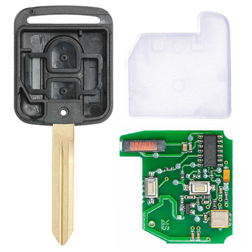 Keyecu Remote Car Key Fob 2 Button 433MHz PCF7946 Chip for Nissan Micra Navara Qashqai 2003-2010 FCC ID: 5WK4-876