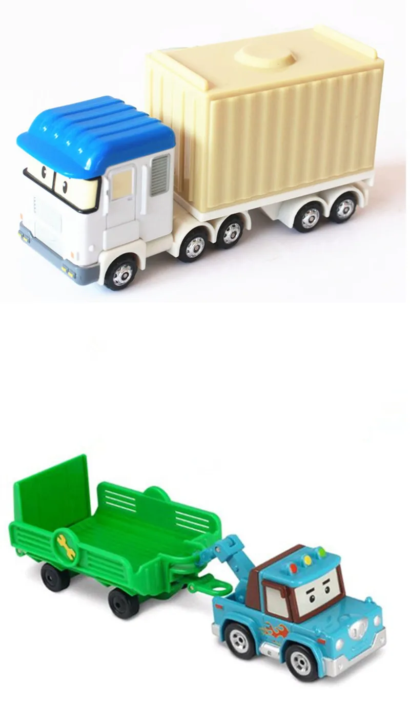 

2Pcs/Set New Arrival Robocar Poli Anime Figure Robot Car Toys Korea Toys Spooky Terry Metal Model Car Toys Kids Best Gifts
