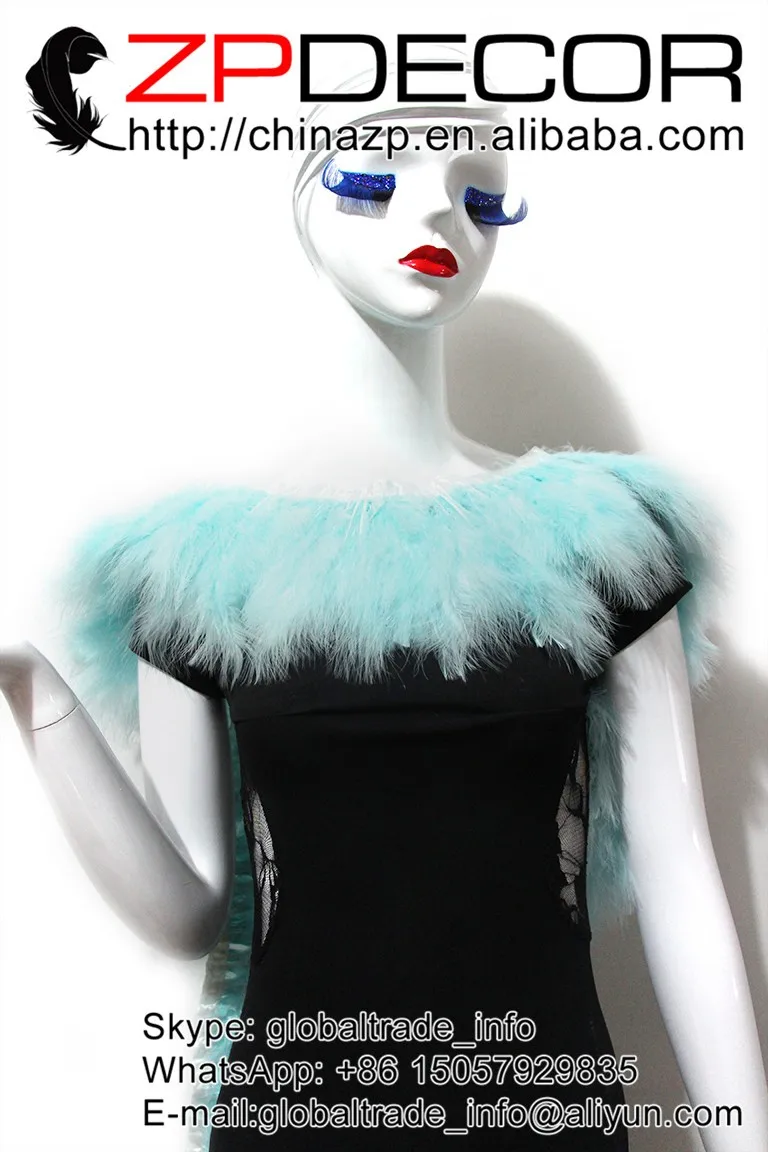 Mint Geen Marabou Turkey Fluff Feather Fringe Trim (35)