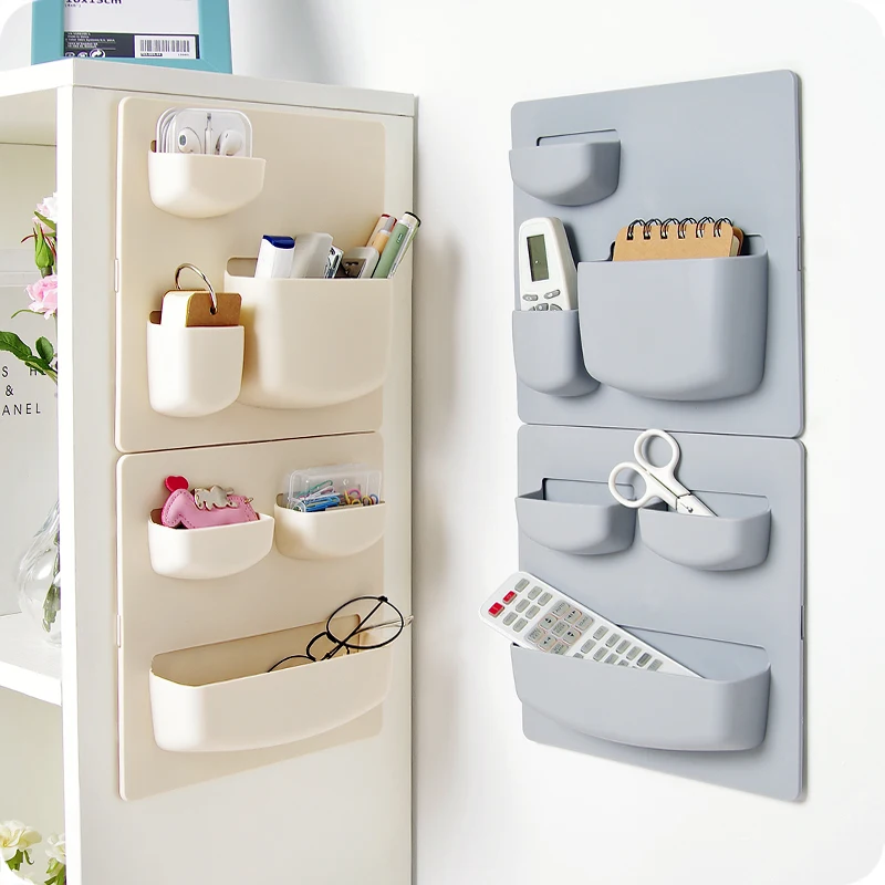 

Solid color wall box for home Organizer Wall-mounted Storage Box wall hanging holder kitchen/office/bathroom finishing case