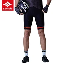 Santic Cycling Shorts Men Sport Downhill Bicycle Shorts Triathlon Black Reflective GEL Pad MTB Shorts Quick Dry Bike Shorts