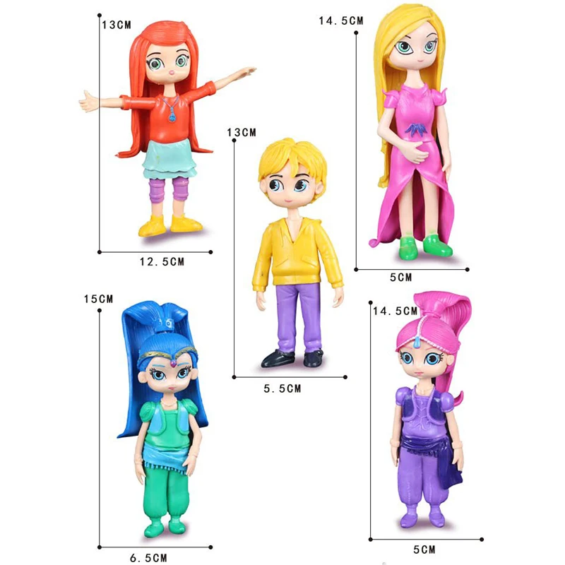 8 шт./компл. Shimmer Sister Dolls Shine Girl игрушки для принцесс 3-15 см красивые ПВХ Фигурки для детей вечерние подарок доступен дропшиппинг