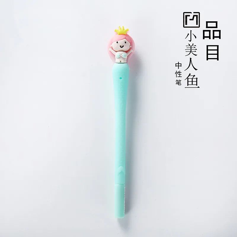 48 Pcs Canetas Gel Kawaii dos Desenhos Animados da Sereia Preto Colorido Gel-inkpens para Escrever Bonito dos Artigos de Papelaria Material Escolar Escritório 17 kawaii sereia preto colorido gel-inkpens para escrever