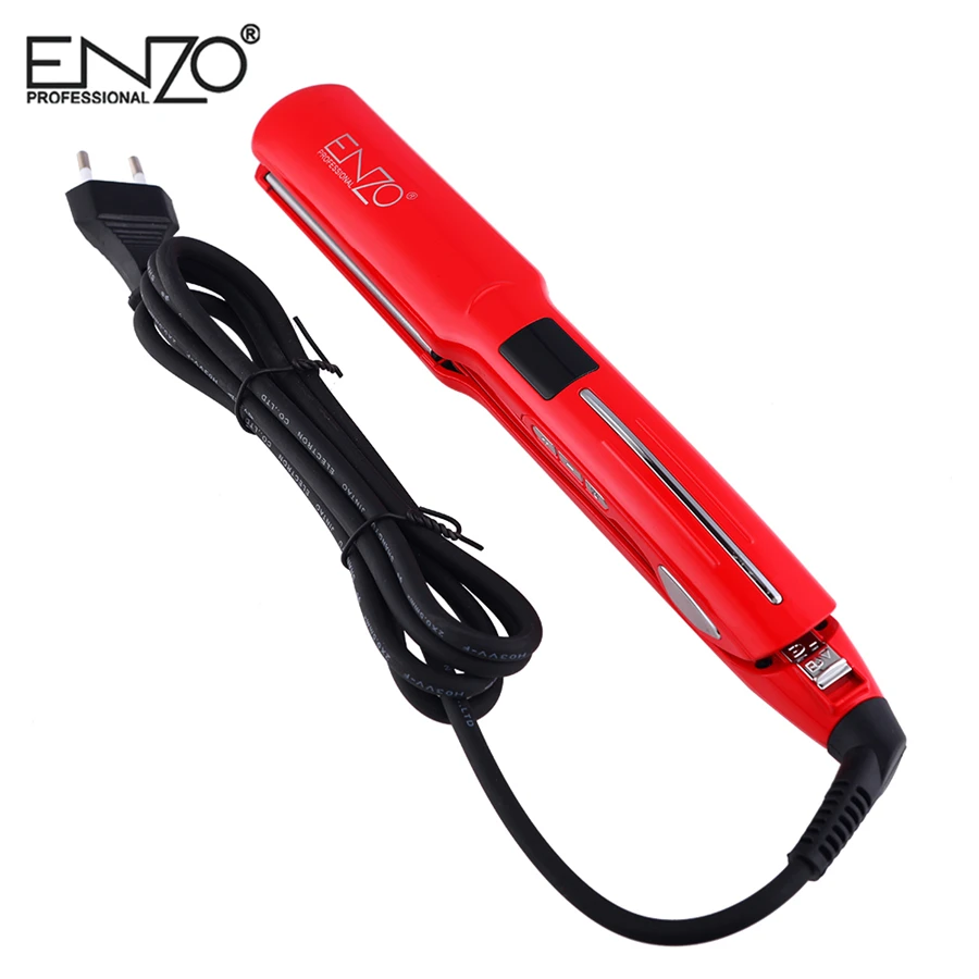 ENZO Professional керамика турмалин ионной Flat Iron ЖК дисплей выпрямитель для волос выпрямляет и кудри с регулируемой темп