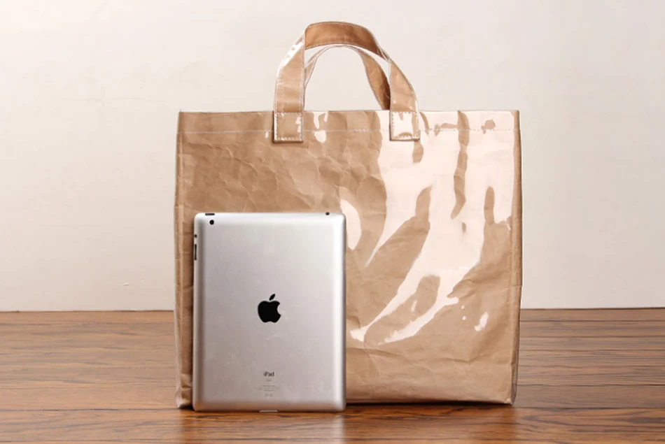 Солнечная пляжная брендовая Высококачественная двойная прозрачная сумка для покупок из крафт-бумаги, сумка на одно плечо, Повседневная Сумка-тоут
