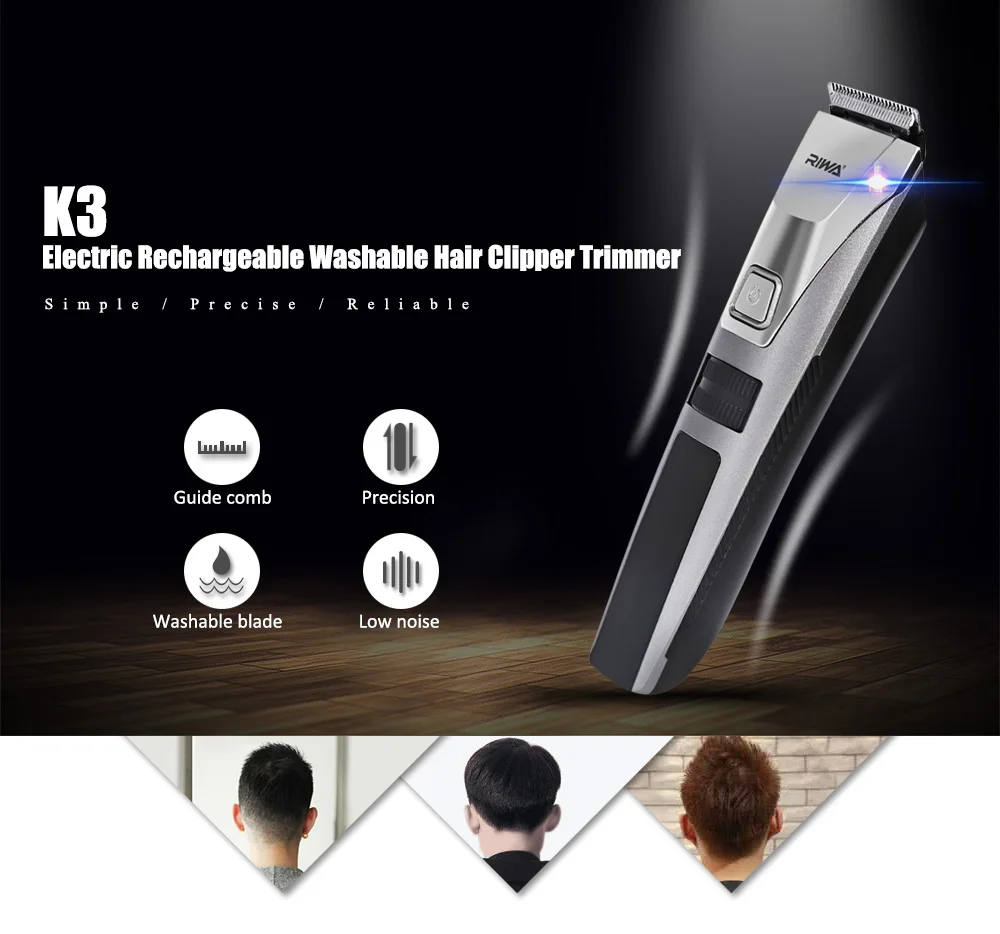 RIWA K3 профессиональная машинка для стрижки волос Электрический Аккумуляторный триммер для волос триммер для Перезаряжаемый моющийся триммер для стрижки волос для парикмахерских инструментов для стрижки волос кран