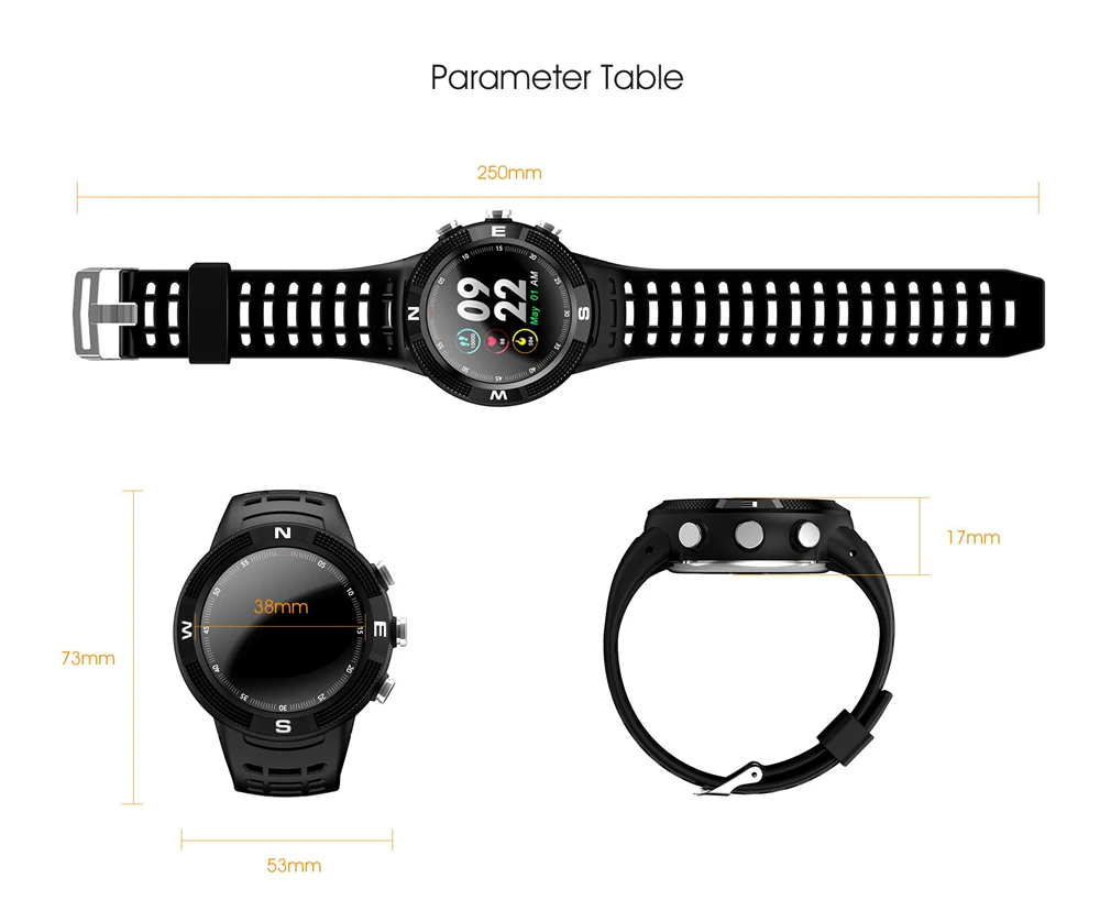 F18 мужские Смарт-часы gps позиционирование часы спортивный Шагомер smartwatch трекер сна монитор сердечного ритма фитнес-трекер Браслет