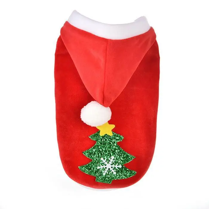 Собака повседневное Рождество пуловер с принтом красный Hairball Зима длинным рукавом капюшоном средства ухода за кожей Шеи Теплые свитшоты