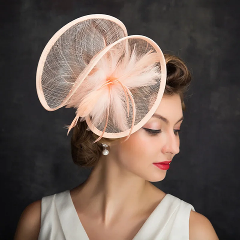 

Women Feather Fascinator Cocktail Hat Lady Fedora for Weddings or Daily and Party Girls Hair Accessories M97