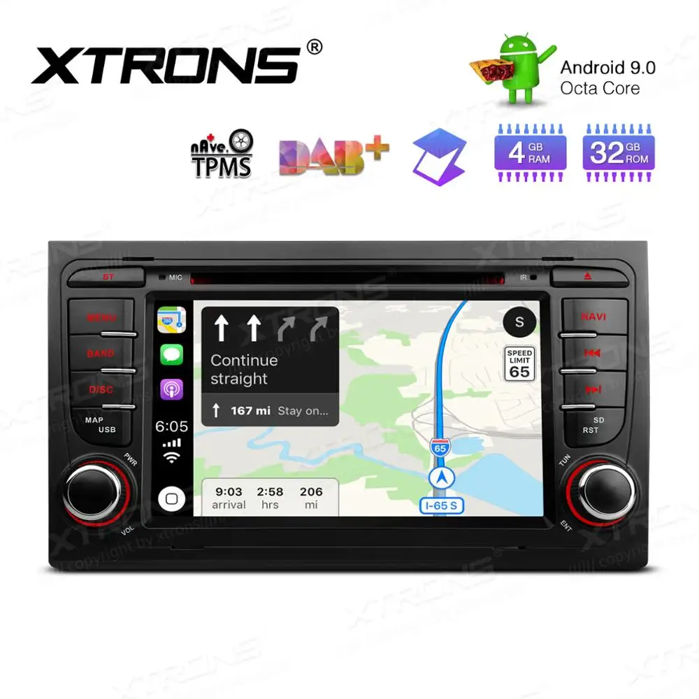 Perfect XTRONS Radio 2 din Android 9.0 Octa Core Car DVD Player GPS DAB+OBD2 for Audi A4 S4 RS4 2002-2005 2006 2007 2008 for SEAT Exeo 4