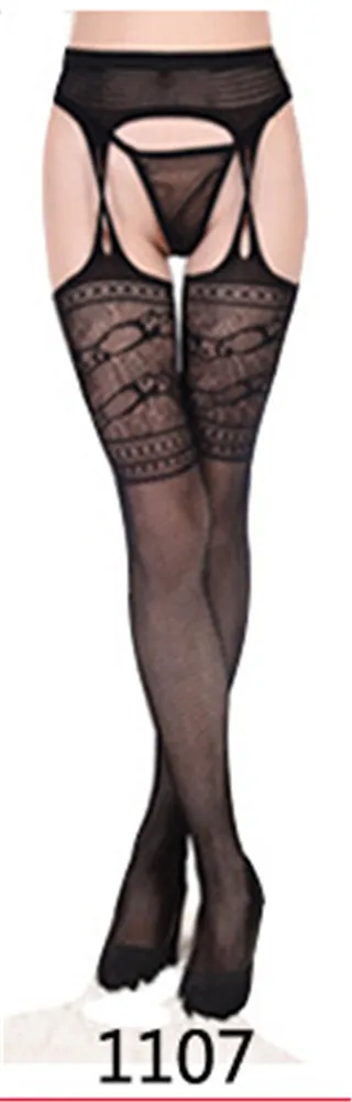 Hot 11 Styles Sexy Thigh High Stockings Women Black Fishnet Jacquard Stocking Pantyhose Tights Adult Women Plus Size - Цвет: E