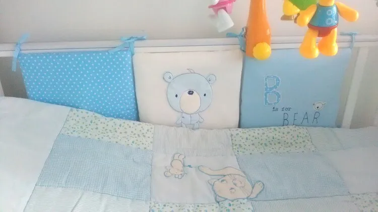 6 шт./лот детская кроватка бампер Детские накладка на перила кроватки покрывало для кровати дышащие детские кроватки Защитная Подушка