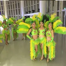 Косплей фестиваль карнавальные костюмы певица танцевальное шоу женский сексуальный перьевые крылья костюм Самба перо задняя доска для женщин