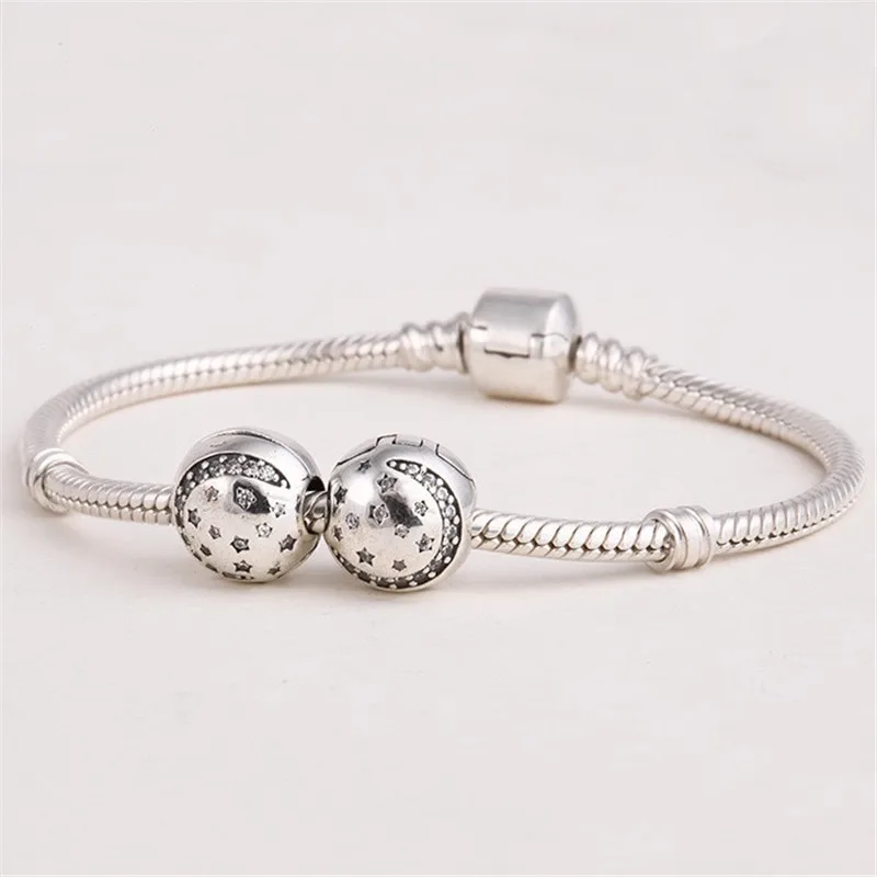 Pave Zzircon Moon \u0026 Star Clip Beads 925 