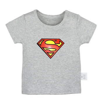 

Popular Superman Symbol Superhero Words BAM Design Newborn Baby T-shirts Toddler Graphic Solid Color Short Sleeve Tee Tops