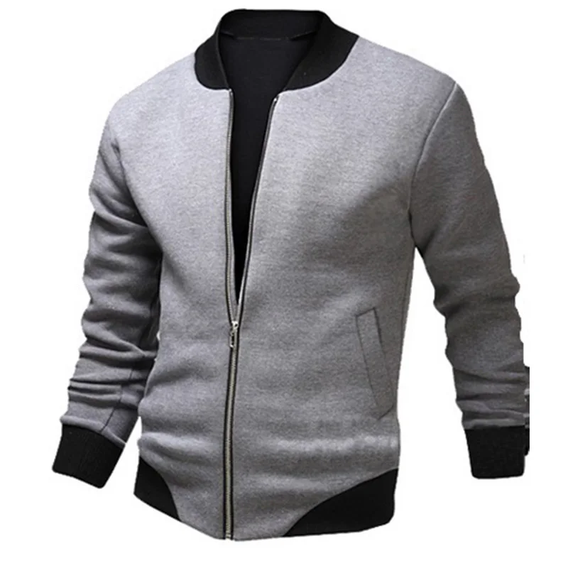 

ZOGAAA Men's Bomber Zipper Jacket Casual Streetwear Hip Hop SlimPilot Coats Solid Stand Collar Jacket Winter Soft Shell Overcoat