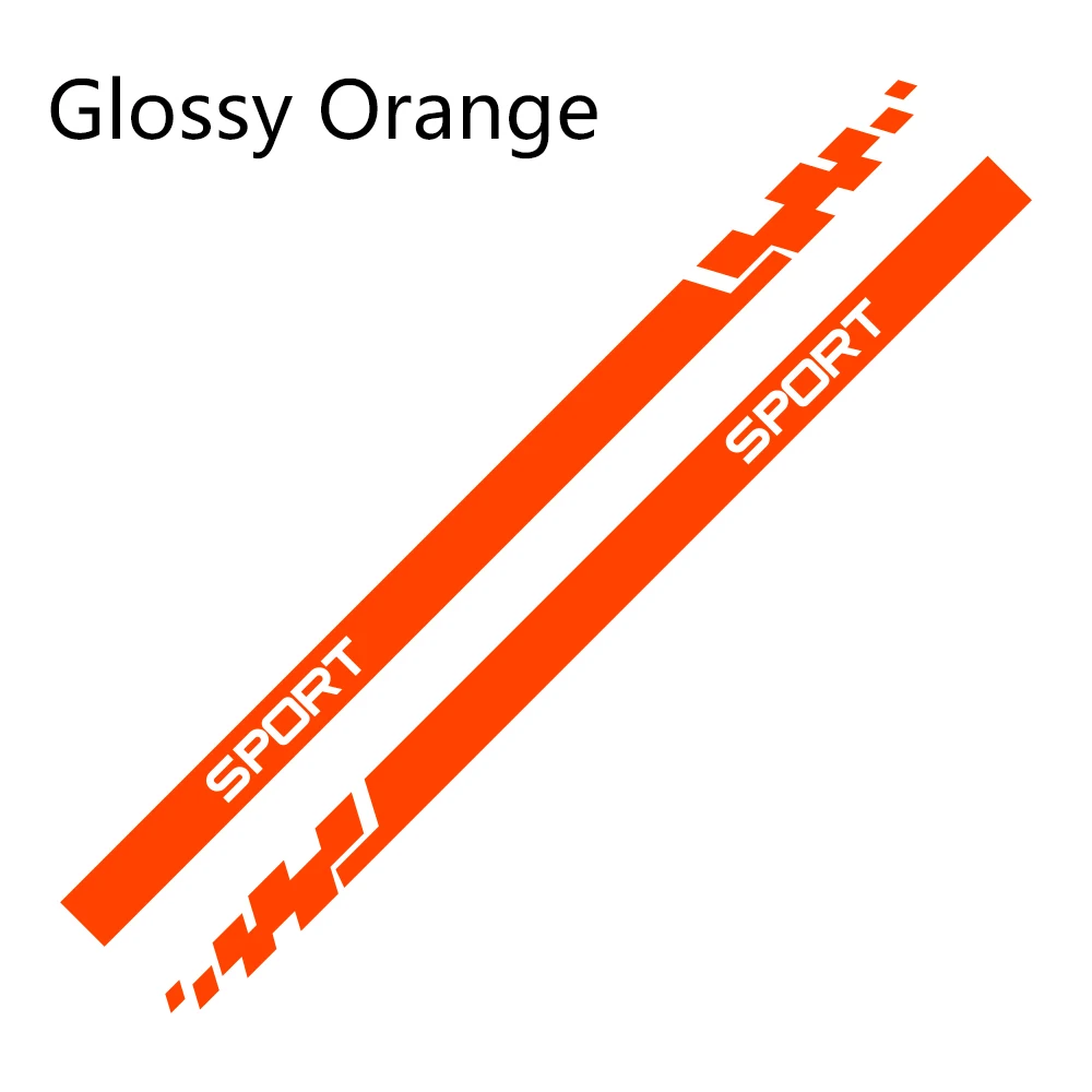 Автомобильная боковая полоска Наклейка Автомобильная виниловая пленка декоративная наклейка для Opel astra j h g Corsa d автомобильные спортивные тюнинг автомобильные аксессуары - Название цвета: Glossy Orange