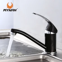 MYNAH Russland kostenloser versand Neue Ankunft küchenarmatur Küchenarmatur Einlochmontage Wasserhahn torneira cozinha Schwarz M4503I