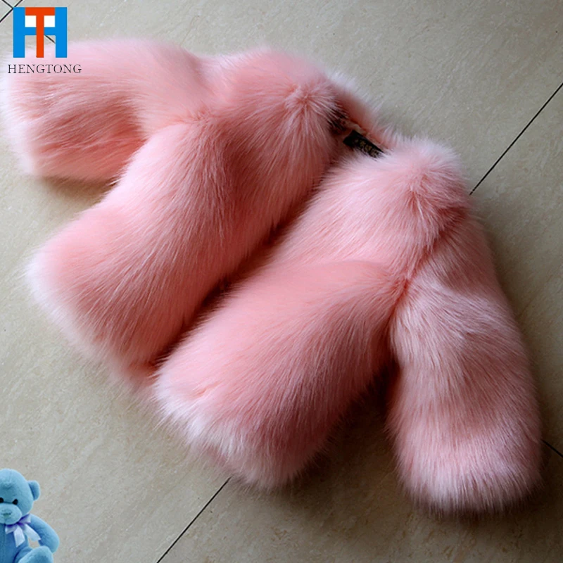 

Top quality girls faux fur coat autumn winter children outerwear jacket warm baby clothes child Fleece thick clothing coat