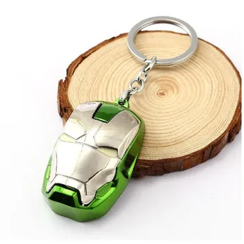 

HSIC 10pcs/lot Wholesale The Avengers Iron Man Mask Keychain Superhero Metal Alloy Keyring For Women Men Jewelry