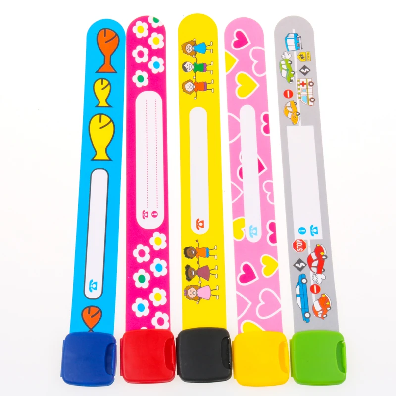 قابل للتعديل Id السلامة الأساور أساور للأطفال الطفل السفر الحدث رحلة ميدانية في الهواء الطلق النشاط للماء قابلة لإعادة الاستخدام 5 ألوان