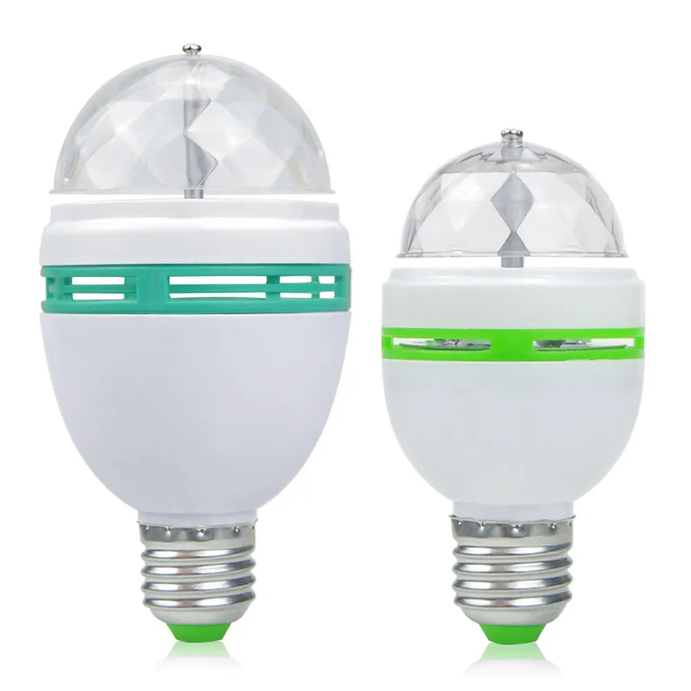 

AIMENGTE E27 Colorful Magic Bulbs AC 85-265V 3W 6W Crystal Auto Rotating Led Stage lamp 110V 220V party Dance Lighting Deco