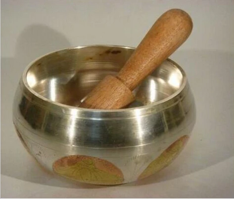 

B0601 321 ASIAN TIBETAN COPPER SINGING BOWL W/STRIKA