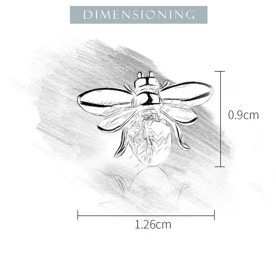 Lotus Fun Реальные Стерлингового Серебра 925 Природный Творческий Ручной Работы Дизайнера Ювелирных Украшений Милый Медоносных Пчел Стад
