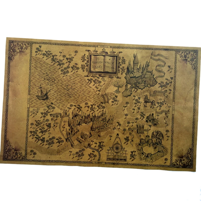 Map Of The Wizarding World Of Around The Big Paper Poster Movie 51*32.5cm Classic Poster Vintage Retro Paper Craft