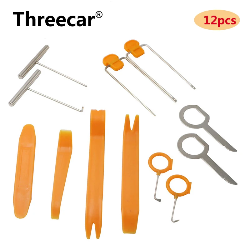 

12Pcs Professional Modified Audio Noise Removal Tools DVD Stereo Car Radio Panel Auto Dismantle Tools Kit install Pry Repair