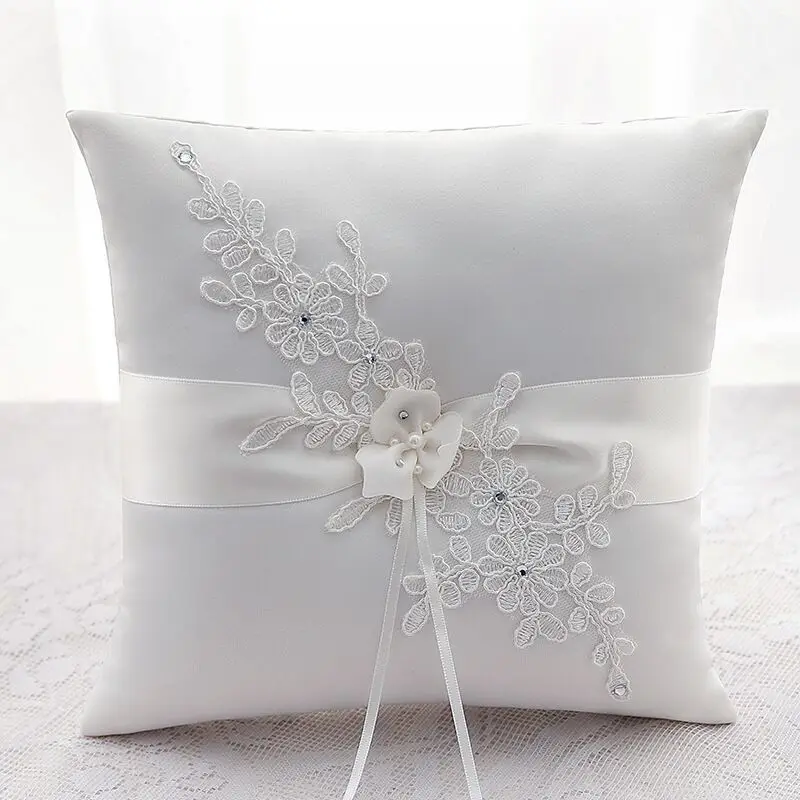 Lace Flower Ring Pillow Cushion Silks And Satins Hold Pillow