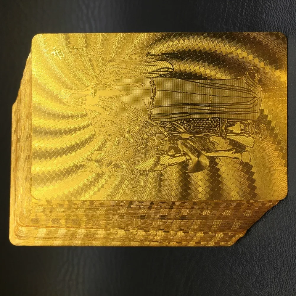 24K золотые игральные карты Guan Yu игра колода Золотая фольга набор пластиковые