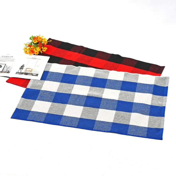 1 шт. простые черные белые клетчатые хлопковые ковры для гостиной спальни ковры