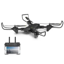 Дроны 2.0MP двойная hd-камера Selfie Drone Selfie RC Quadcopter wifi в режиме реального времени Регулируемая одноклавишная обратная Складная безголовая