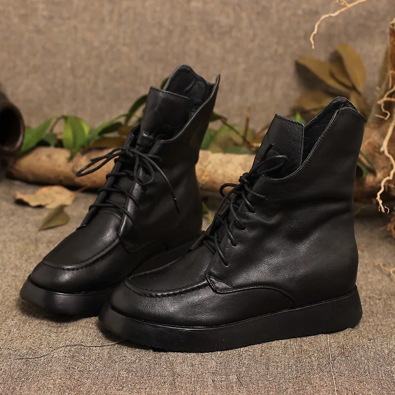 

Martin boots leather women's boots 2018 autumn and winter models single boots first layer of leather increased boots women.