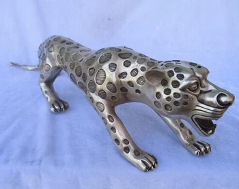 

WBY908+++Home Decoration Tibet Silver Carved Big Leopard Statue/Leopard Sculpture Long about 20inch decoration brass factory