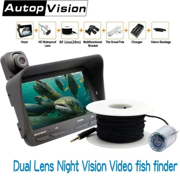 

4.3" LCD Monitor Dual Lens Video Fish Finder 20M Cable 2.0mp Night Vision Ice Underwater Fishing Camera Video Recorder X2B