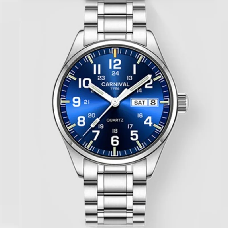  Carnival military T25 luminous xenon watch men's top luxury brand quartz watch men's watch all stee